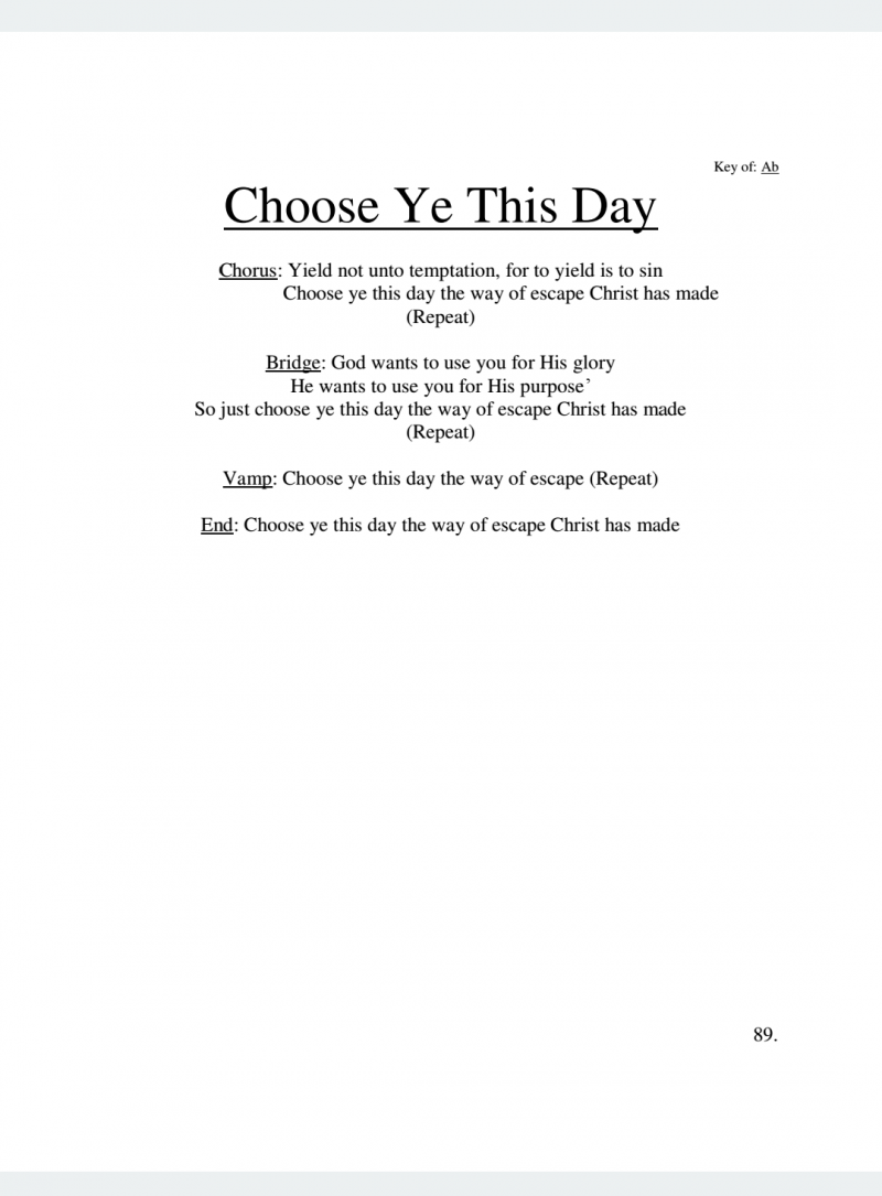 Choose Ye This Day Lyrics